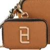 Set de Bolsa y Monedero HOLLYLAND Color Camel con Correa Estampada