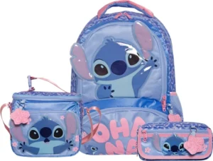Kit de Mochila, Lonchera y Lapicera Holografica stitch