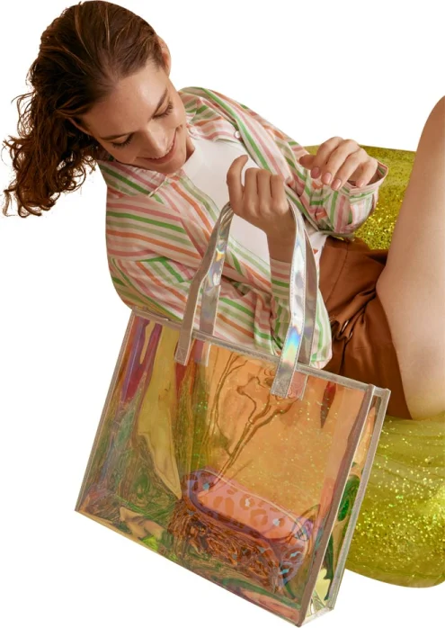 Bolsa Tote de Playa Transparente Tornasol